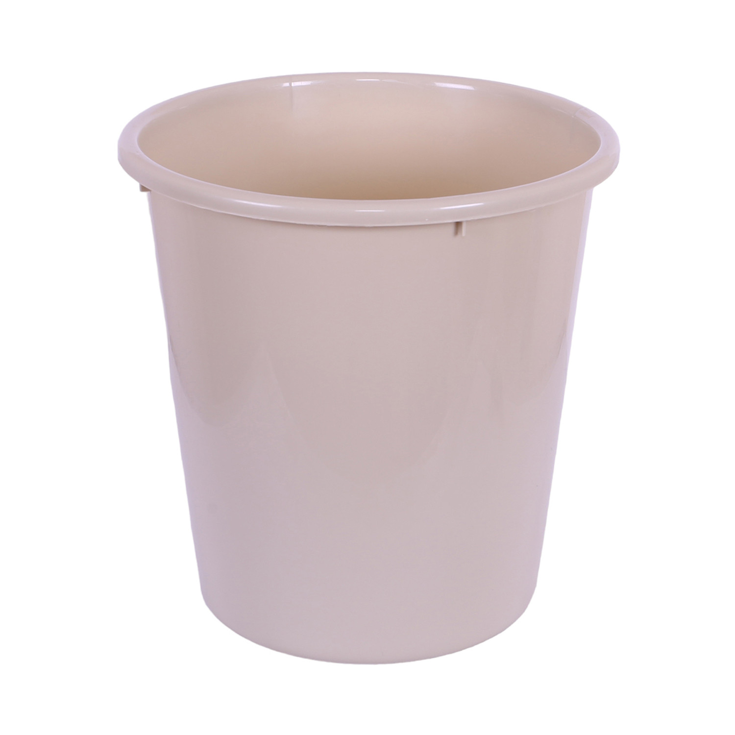 Kuber Industries Dustbin | Open Dustbin | Plastic Garbage Dustbin | Dustbin For Kitchen | Dustbin For Bathroom | Office Dustbin | Plain Sada Dustbin | 7 LTR | 066 | Beige