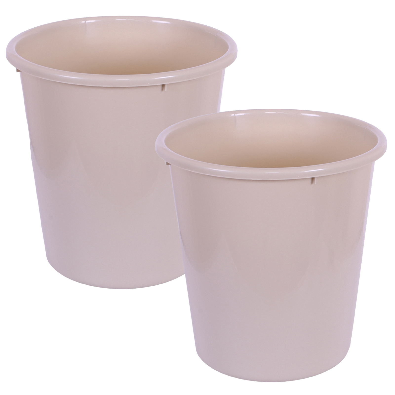 Kuber Industries Dustbin | Open Dustbin | Plastic Garbage Dustbin | Dustbin For Kitchen | Dustbin For Bathroom | Office Dustbin | Plain Sada Dustbin | 7 LTR | 066 | Beige