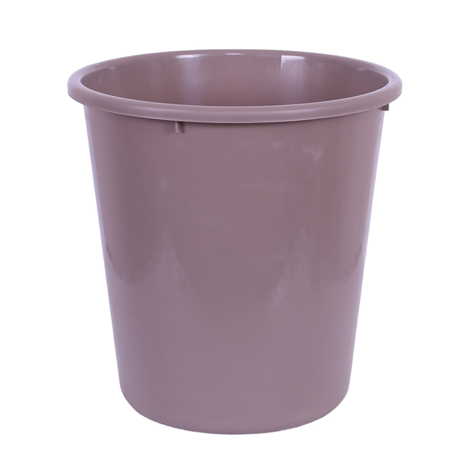 Kuber Industries Dustbin | Open Dustbin | Plastic Garbage Dustbin | Dustbin For Kitchen | Dustbin For Bathroom | Office Dustbin | Plain Sada Dustbin | 7 LTR | 066 | Brown