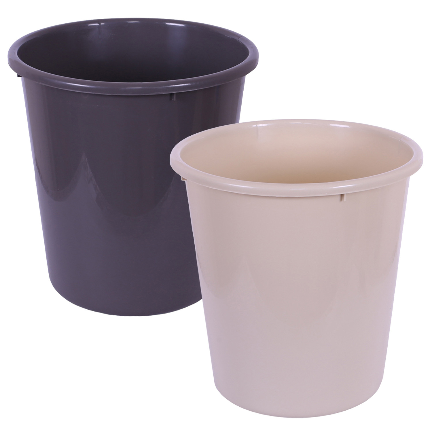 Kuber Industries Dustbin | Open Dustbin | Plastic Garbage Dustbin | Dustbin For Kitchen | Dustbin For Bathroom | Office Dustbin | Plain Sada Dustbin | 7 LTR | 066 | Pack of 2 | Multi