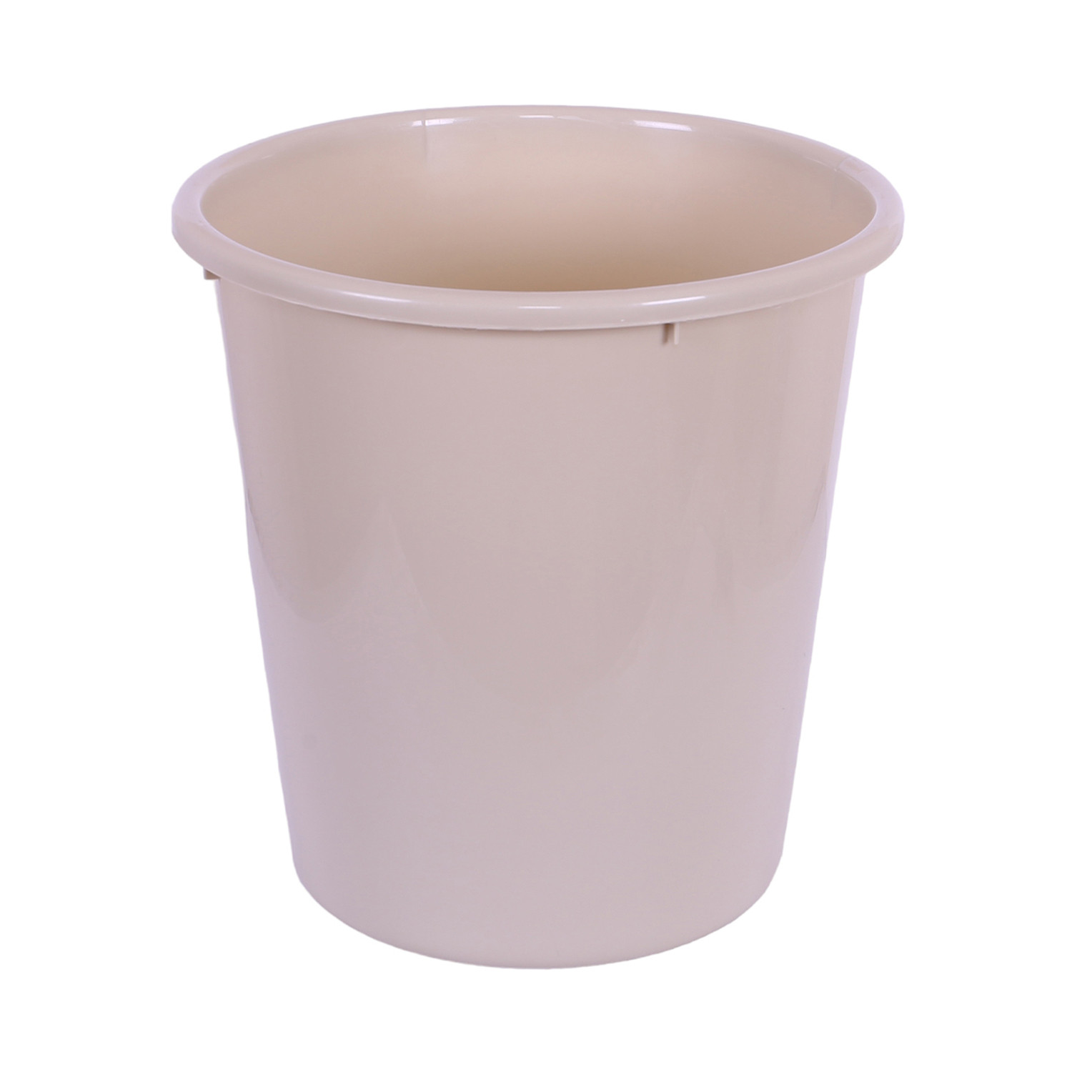 Kuber Industries Dustbin | Open Dustbin | Plastic Garbage Dustbin | Dustbin For Kitchen | Dustbin For Bathroom | Office Dustbin | Plain Sada Dustbin | 10 LTR | Beige