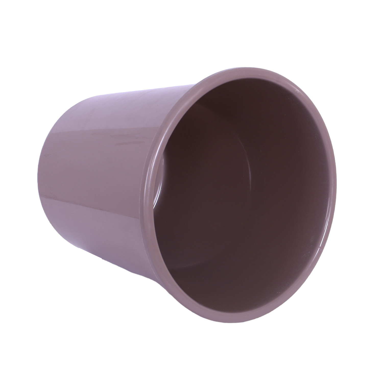 Kuber Industries Dustbin | Open Dustbin | Plastic Garbage Dustbin | Dustbin For Kitchen | Dustbin For Bathroom | Office Dustbin | Plain Sada Dustbin | 13 LTR | Brown