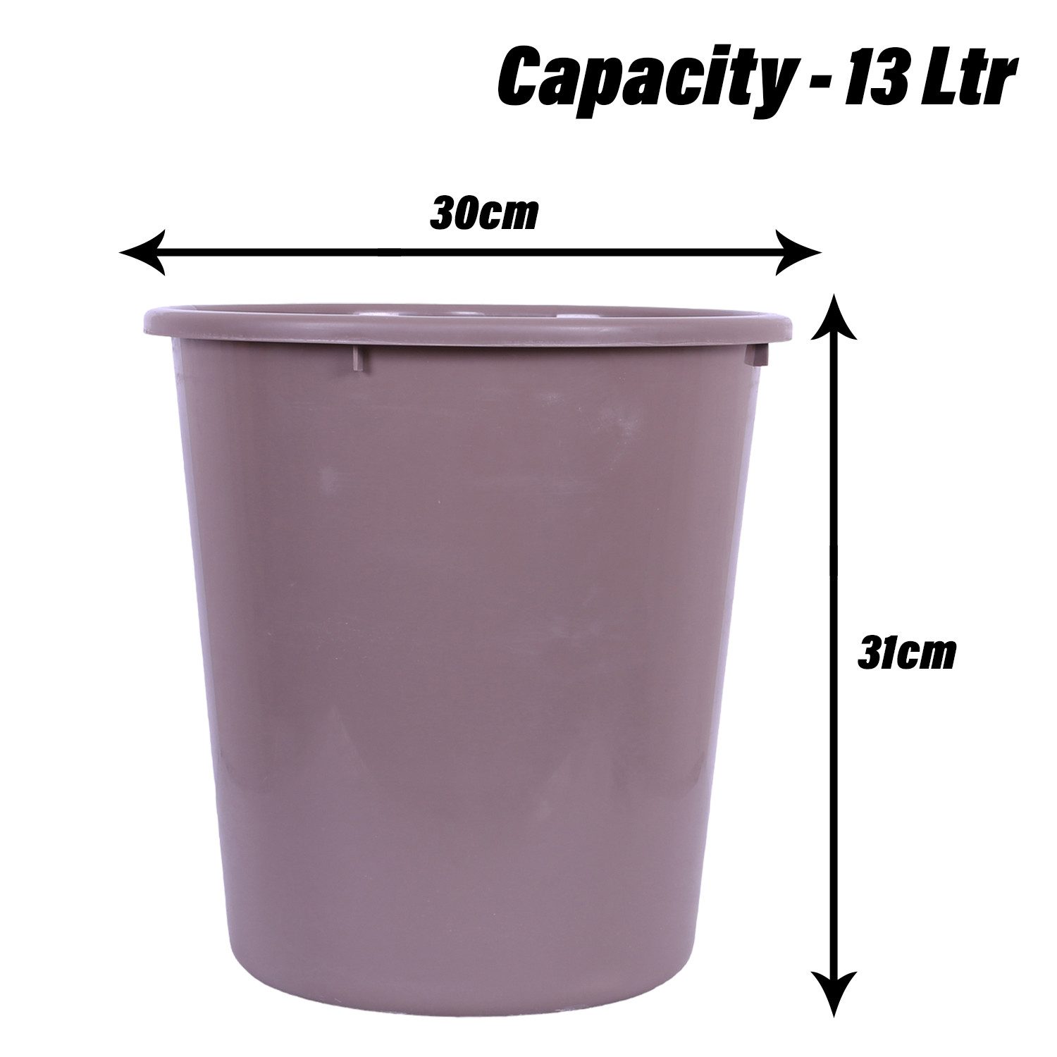 Kuber Industries Dustbin | Open Dustbin | Plastic Garbage Dustbin | Dustbin For Kitchen | Dustbin For Bathroom | Office Dustbin | Plain Sada Dustbin | 13 LTR | Pack of 2 | Multi