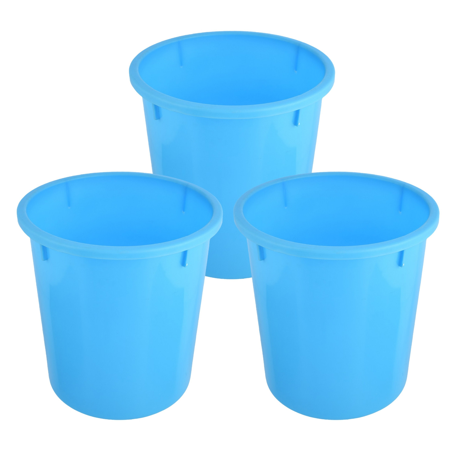 Kuber Industries Dustbin | Open Dustbin | Plastic Garbage Dustbin | Dustbin for Kitchen | Dustbin for Bathroom | Office Dustbin | Plain Sada Dustbin | 5 LTR | Light Blue
