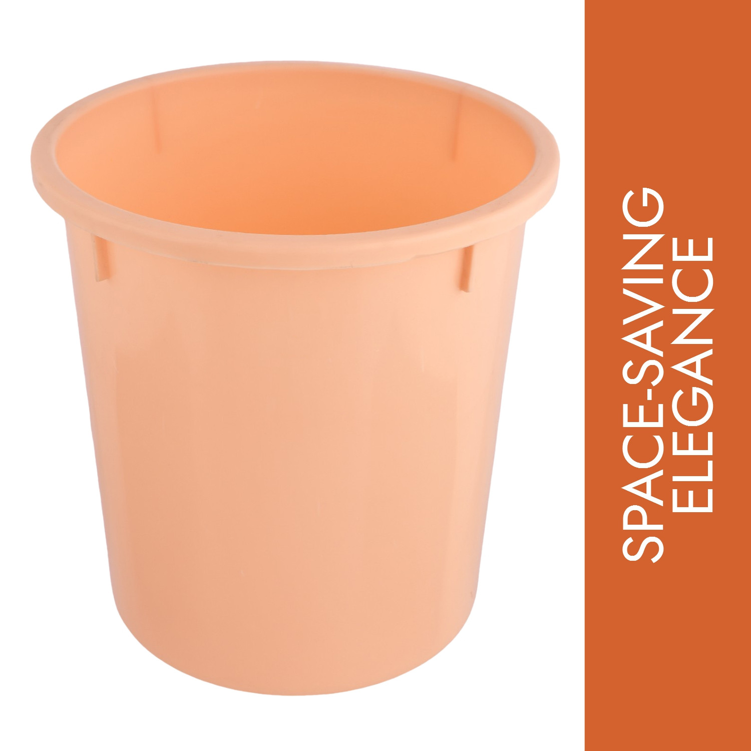 Kuber Industries Dustbin | Open Dustbin | Plastic Garbage Dustbin | Dustbin for Kitchen | Dustbin for Bathroom | Office Dustbin | Plain Sada Dustbin | 5 LTR | Peach