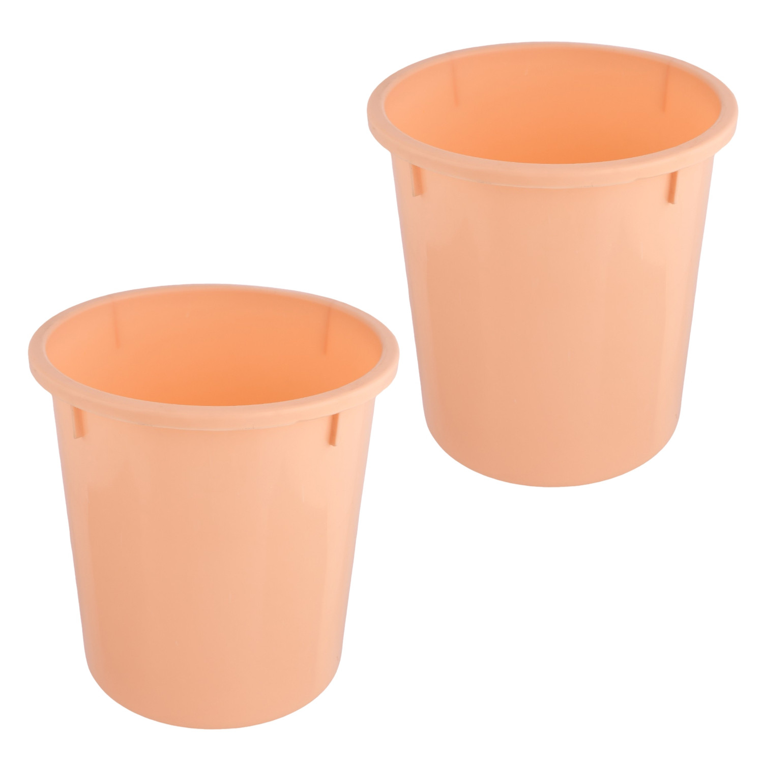 Kuber Industries Dustbin | Open Dustbin | Plastic Garbage Dustbin | Dustbin for Kitchen | Dustbin for Bathroom | Office Dustbin | Plain Sada Dustbin | 5 LTR | Peach