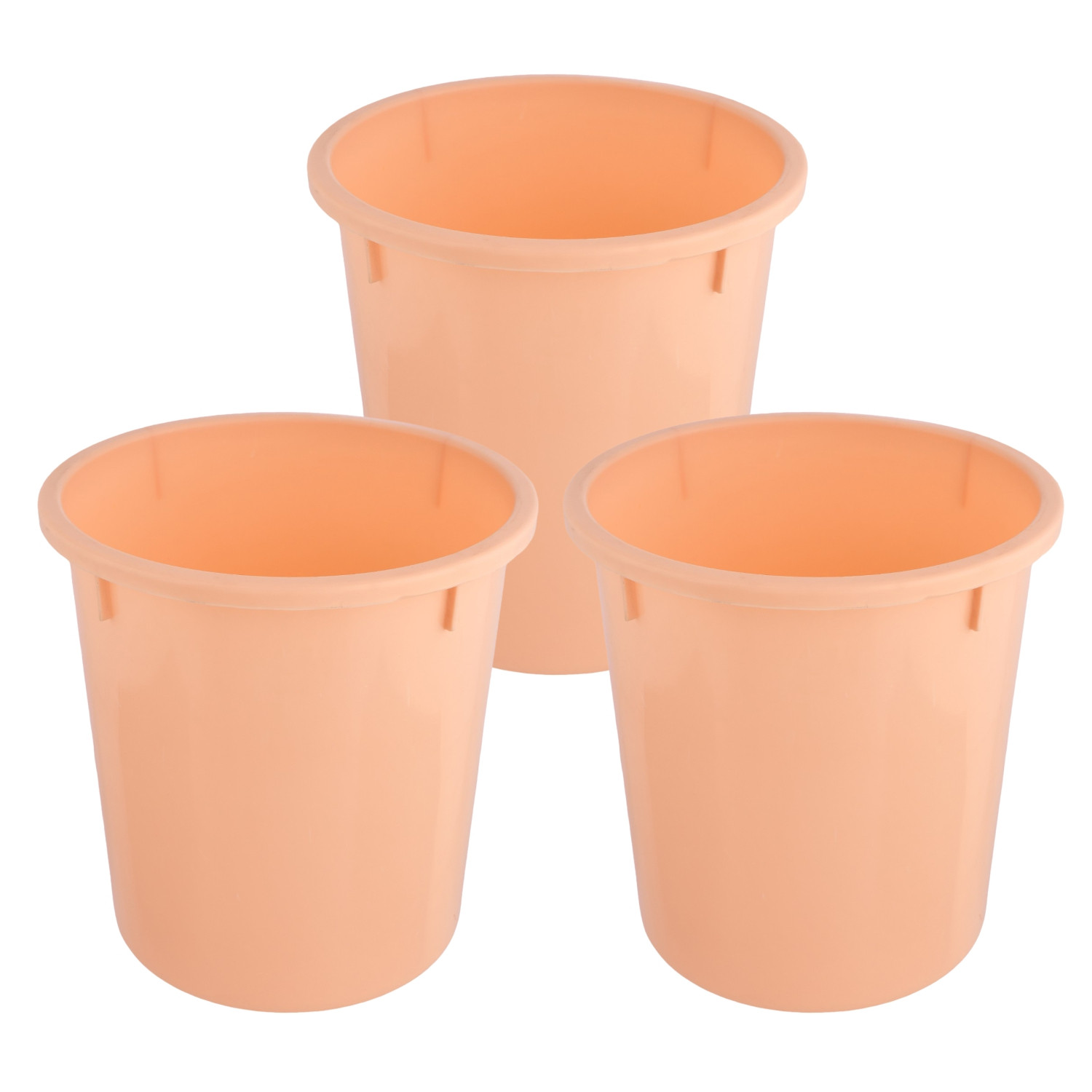 Kuber Industries Dustbin | Open Dustbin | Plastic Garbage Dustbin | Dustbin for Kitchen | Dustbin for Bathroom | Office Dustbin | Plain Sada Dustbin | 5 LTR | Peach