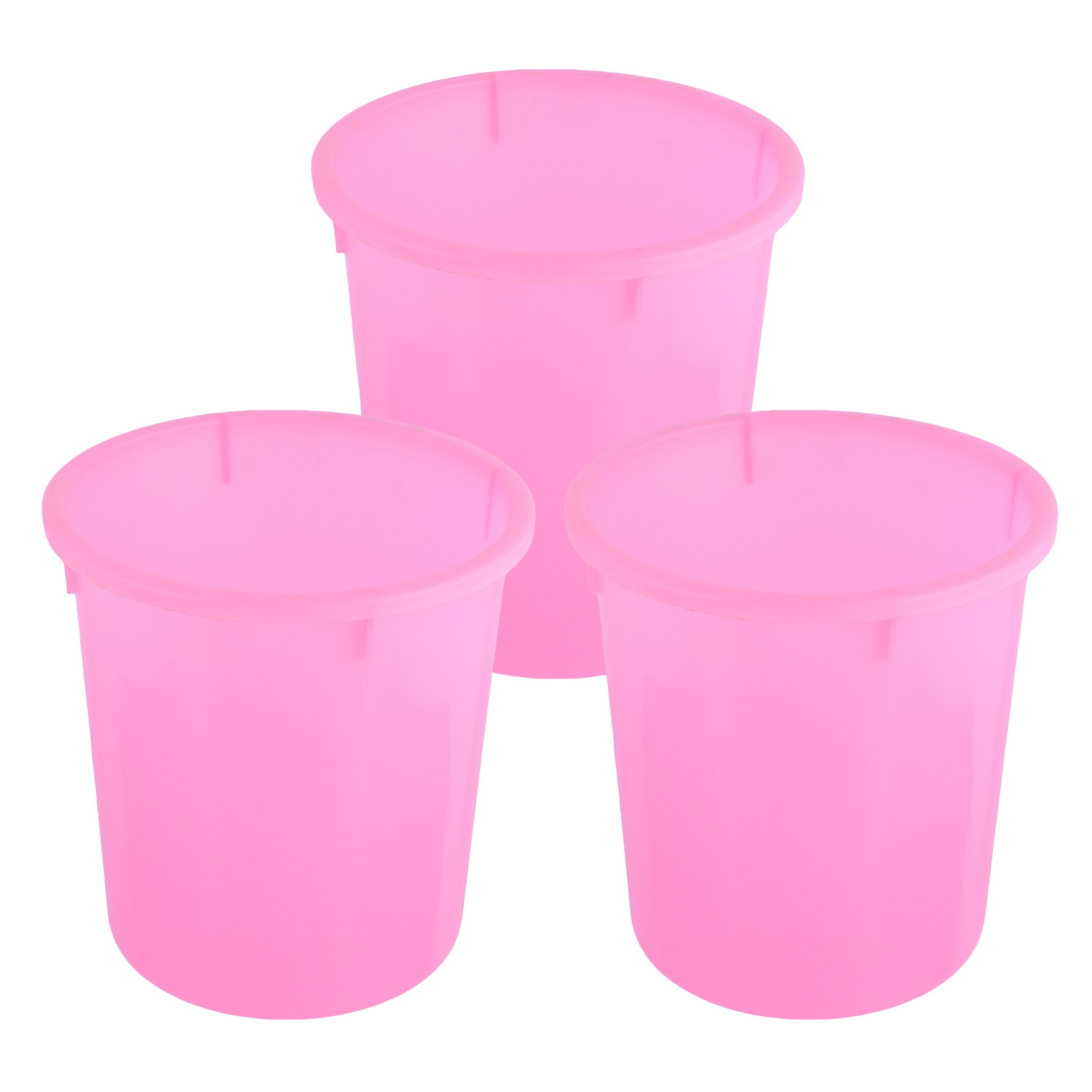 Kuber Industries Dustbin | Open Dustbin | Plastic Garbage Dustbin | Dustbin for Kitchen | Dustbin for Bathroom | Office Dustbin | Plain Sada Dustbin | 5 LTR | Pink
