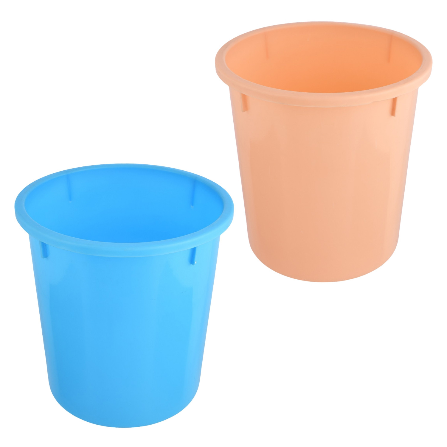 Kuber Industries Dustbin | Open Dustbin | Plastic Garbage Dustbin | Dustbin for Kitchen | Dustbin for Bathroom | Office Dustbin | Plain Sada Dustbin | 5 LTR | Pack of 2 | Multi