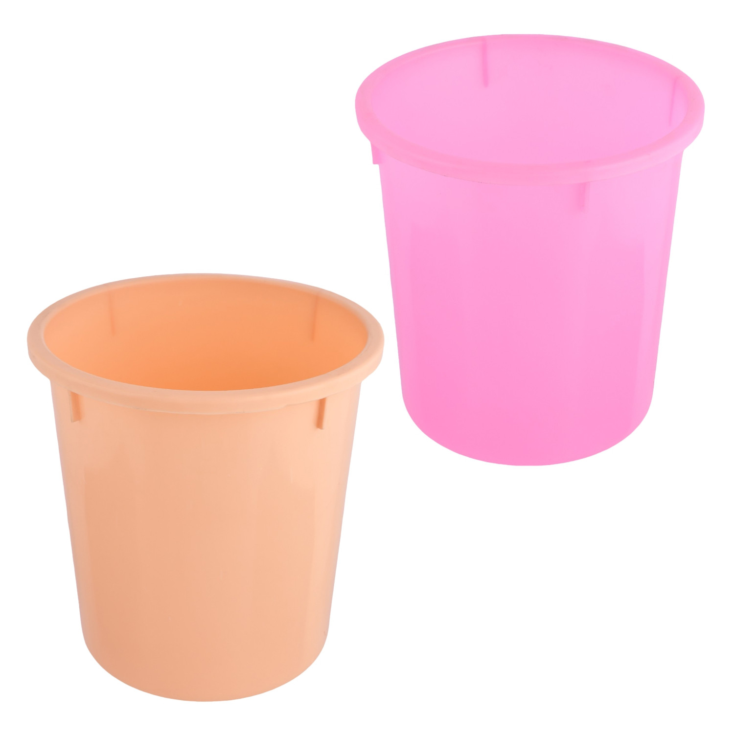 Kuber Industries Dustbin | Open Dustbin | Plastic Garbage Dustbin | Dustbin for Kitchen | Dustbin for Bathroom | Office Dustbin | Plain Sada Dustbin | 5 LTR | Pack of 2 | Multi