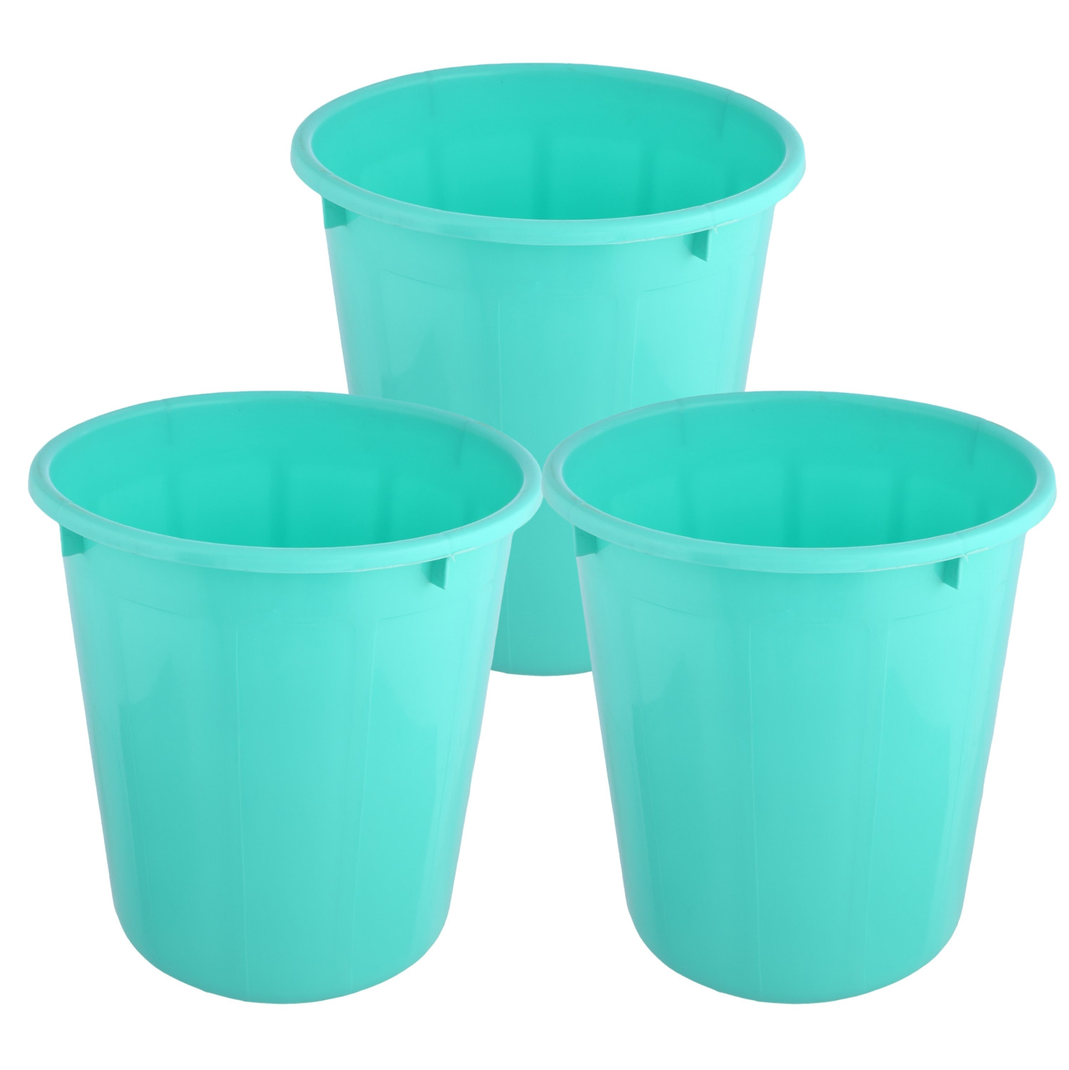 Kuber Industries Dustbin | Open Dustbin | Plastic Garbage Dustbin | Dustbin for Kitchen | Dustbin for Bathroom | Office Dustbin | Plain Sada Dustbin | 7 LTR | Green