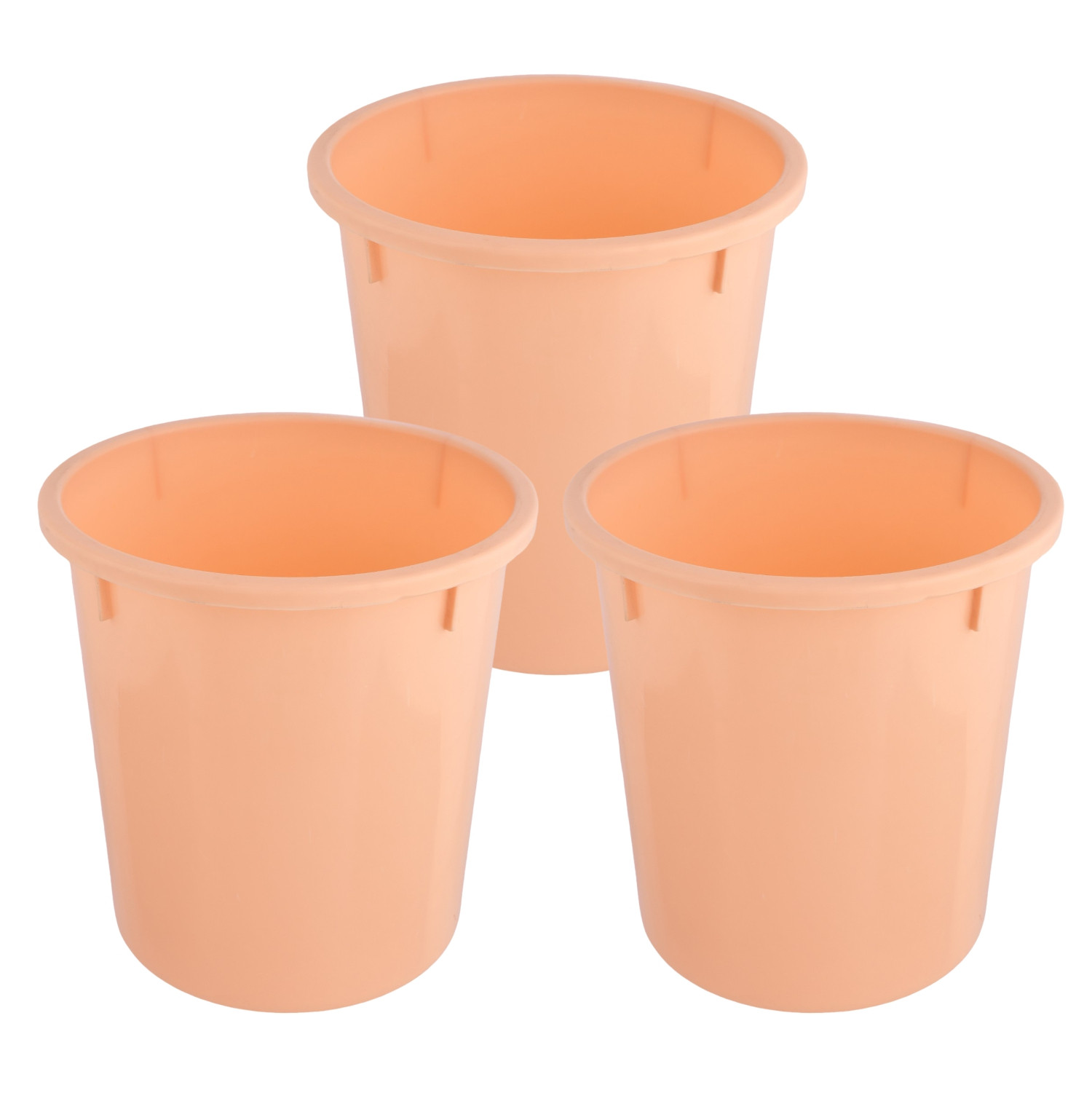 Kuber Industries Dustbin | Open Dustbin | Plastic Garbage Dustbin | Dustbin for Kitchen | Dustbin for Bathroom | Office Dustbin | Plain Sada Dustbin | 7 LTR | Peach