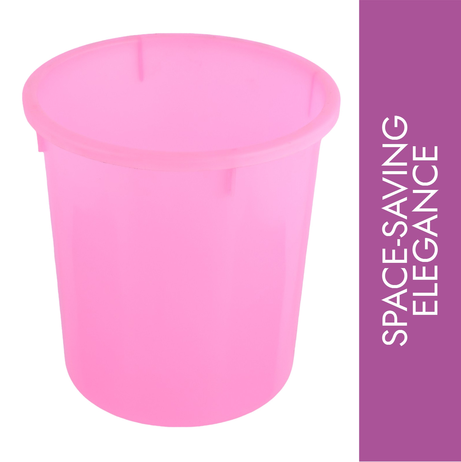 Kuber Industries Dustbin | Open Dustbin | Plastic Garbage Dustbin | Dustbin for Kitchen | Dustbin for Bathroom | Office Dustbin | Plain Sada Dustbin | 7 LTR | Pink