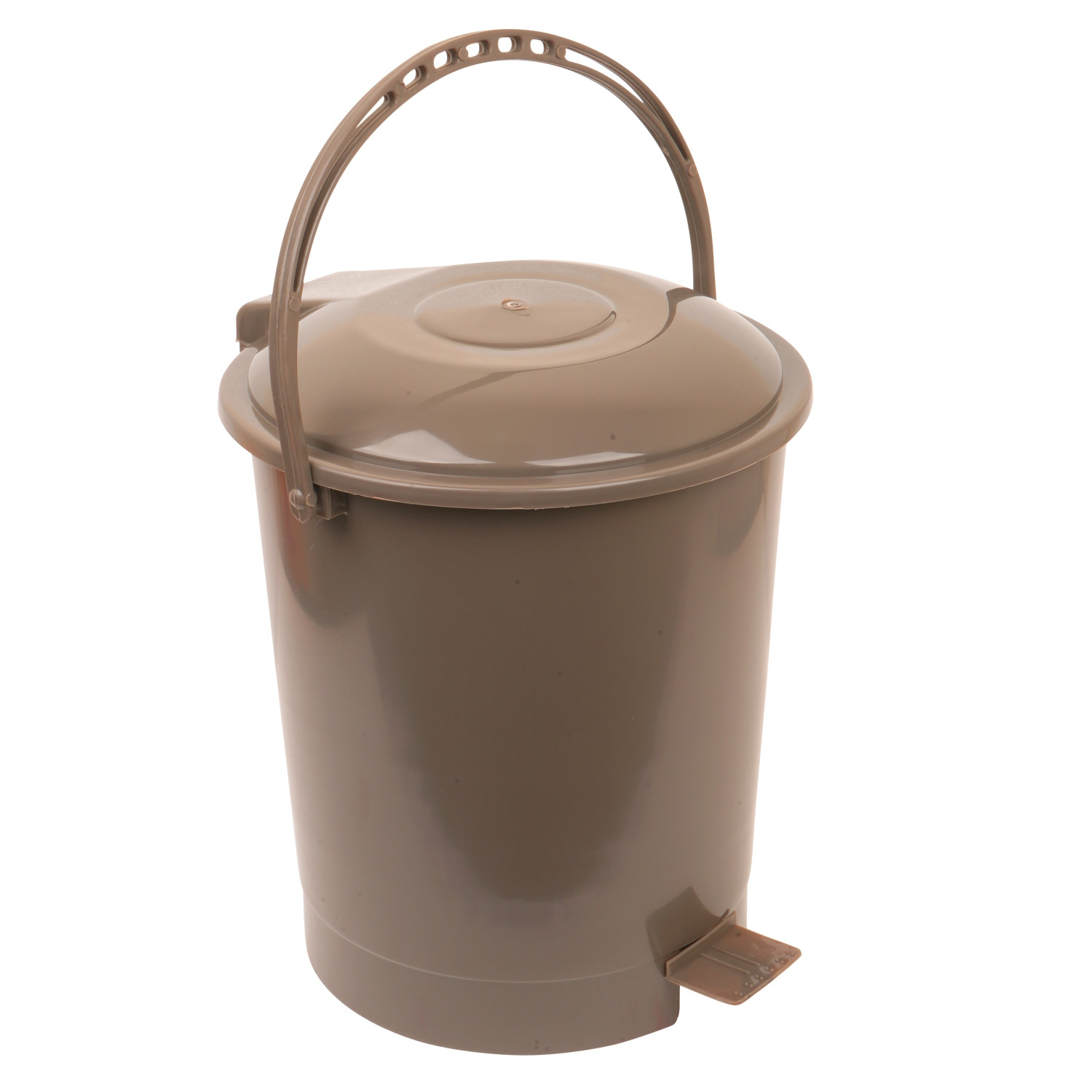 Kuber Industries Dustbin  Plastic Swinging Lid Dustbin  Pedal Dustbin with Lid  Dustbin for Kitchen  Wet  Dry Waste Pedal Dustbins  Trash Can  10 LTR  Brown
