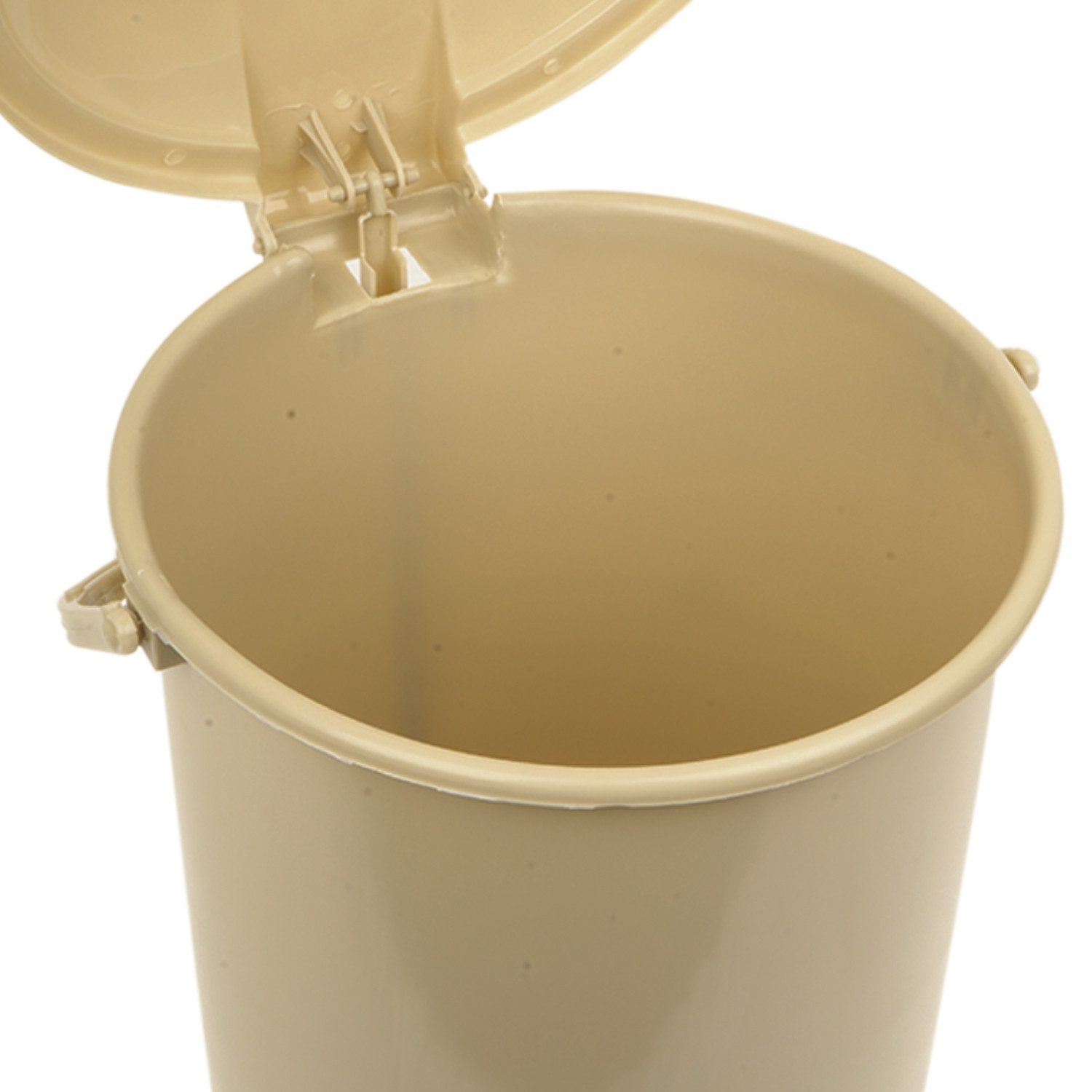 Kuber Industries Dustbin  Plastic Swinging Lid Dustbin  Pedal Dustbin with Lid  Dustbin for Kitchen  Wet  Dry Waste Pedal Dustbins  Trash Can  10 LTR  Beige