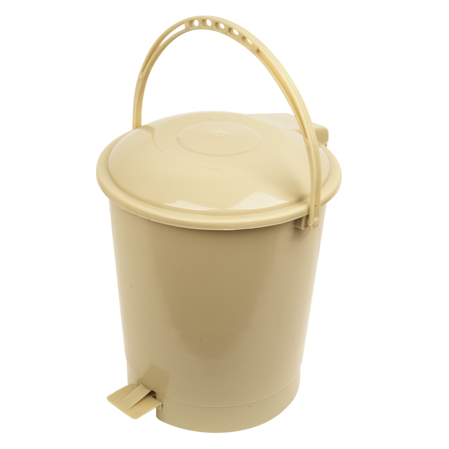 Kuber Industries Dustbin | Plastic Swinging Lid Dustbin | Pedal Dustbin with Lid | Dustbin for Kitchen | Wet & Dry Waste Pedal Dustbins | Trash Can | 10 LTR | Beige