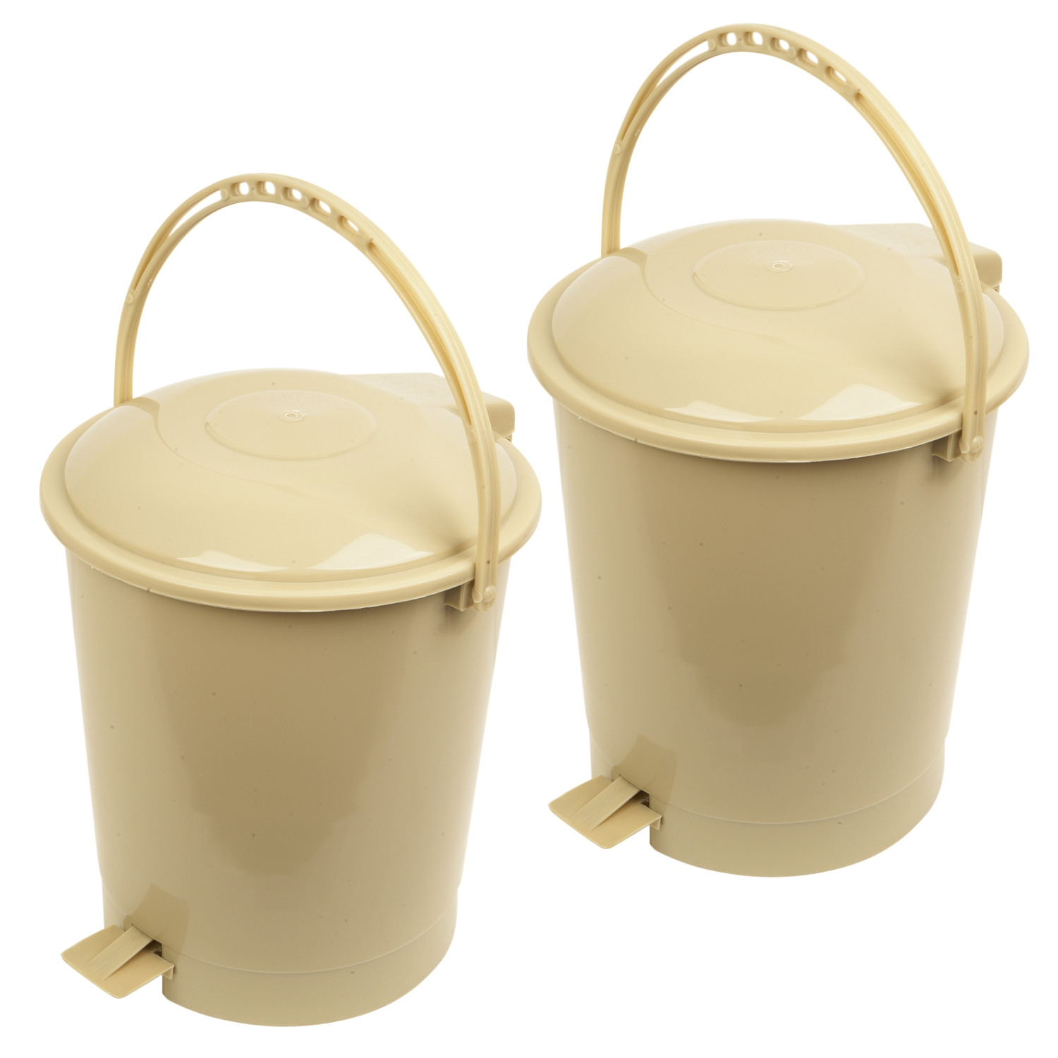 Kuber Industries Dustbin | Plastic Swinging Lid Dustbin | Pedal Dustbin with Lid | Dustbin for Kitchen | Wet & Dry Waste Pedal Dustbins | Trash Can | 10 LTR | Beige