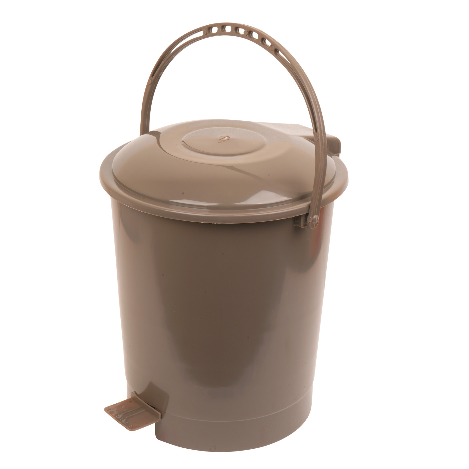 Kuber Industries Dustbin | Plastic Swinging Lid Dustbin | Pedal Dustbin with Lid | Dustbin for Kitchen | Wet & Dry Waste Pedal Dustbins | Trash Can | 10 LTR | Brown