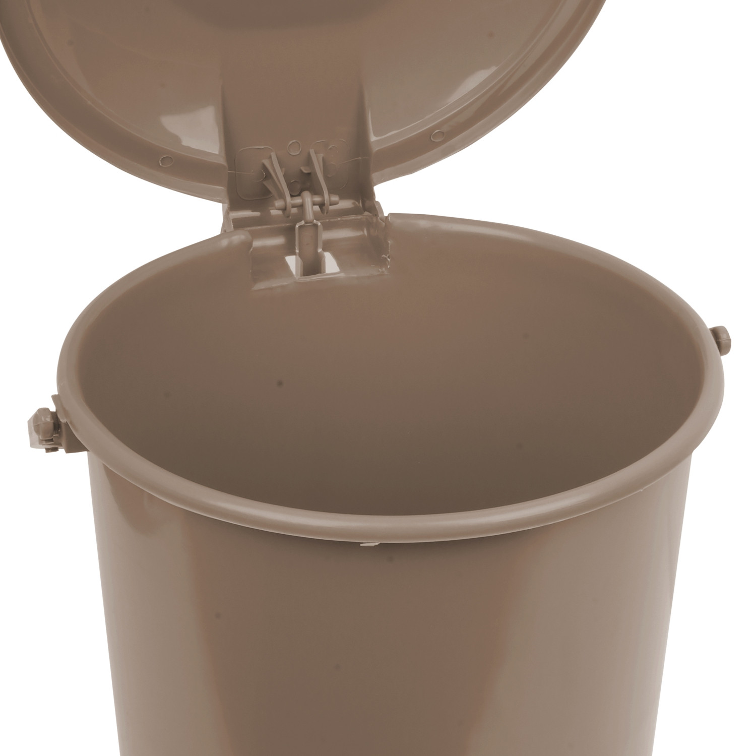 Kuber Industries Dustbin | Plastic Swinging Lid Dustbin | Pedal Dustbin with Lid | Dustbin for Kitchen | Wet & Dry Waste Pedal Dustbins | Trash Can | 10 LTR | Brown
