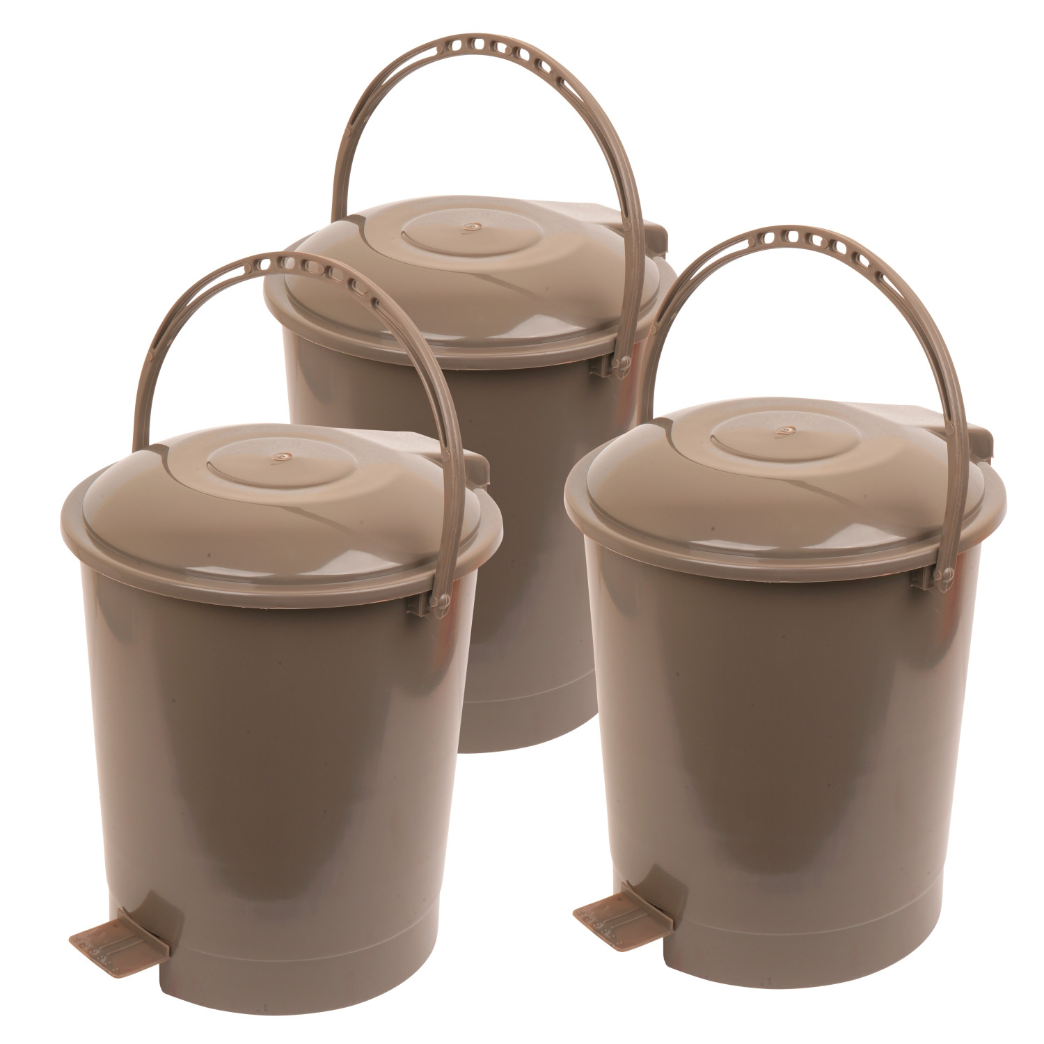 Kuber Industries Dustbin | Plastic Swinging Lid Dustbin | Pedal Dustbin with Lid | Dustbin for Kitchen | Wet & Dry Waste Pedal Dustbins | Trash Can | 10 LTR | Brown