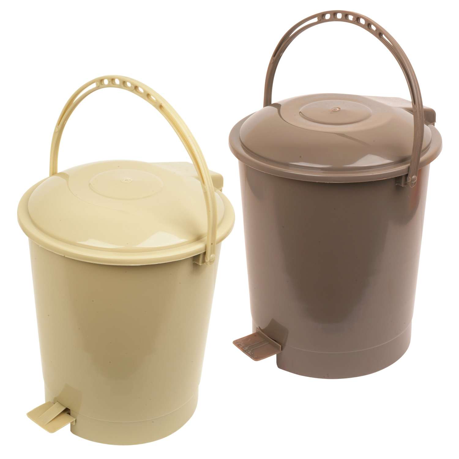 Kuber Industries Dustbin | Plastic Swinging Lid Dustbin | Pedal Dustbin with Lid | Dustbin for Kitchen | Wet & Dry Waste Pedal Dustbins | Trash Can | 10 LTR | Pack of 2 | Multi