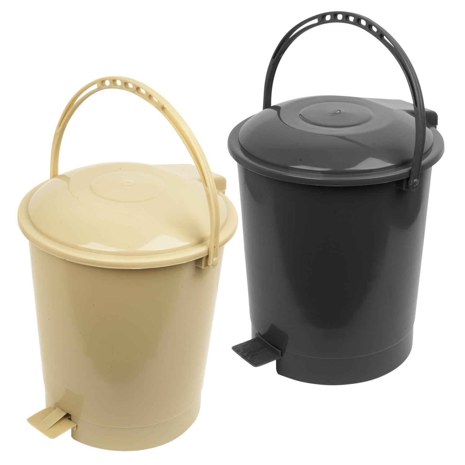Kuber Industries Dustbin | Plastic Swinging Lid Dustbin | Pedal Dustbin with Lid | Dustbin for Kitchen | Wet & Dry Waste Pedal Dustbins | Trash Can | 10 LTR | Pack of 2 | Multi