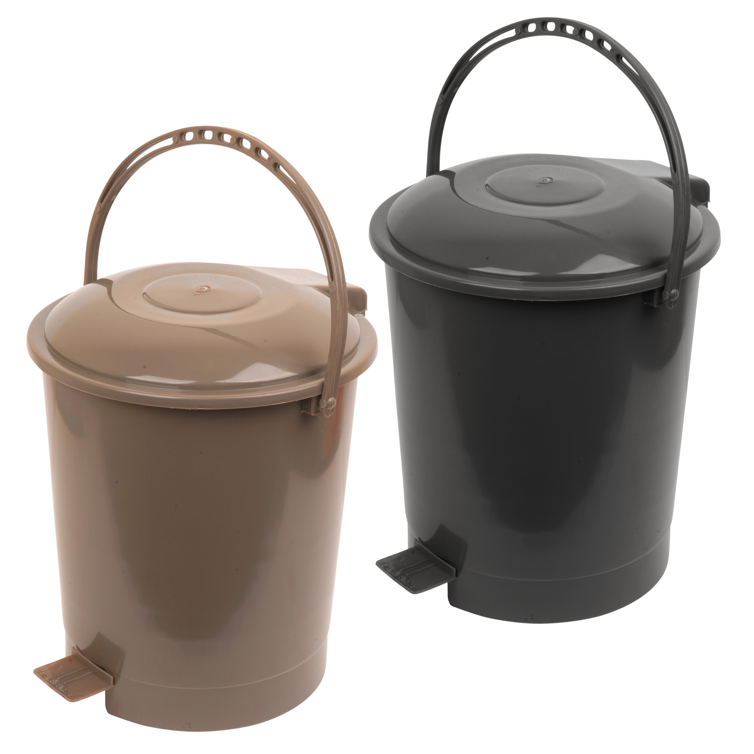 Kuber Industries Dustbin | Plastic Swinging Lid Dustbin | Pedal Dustbin with Lid | Dustbin for Kitchen | Wet & Dry Waste Pedal Dustbins | Trash Can | 10 LTR | Pack of 2 | Multi