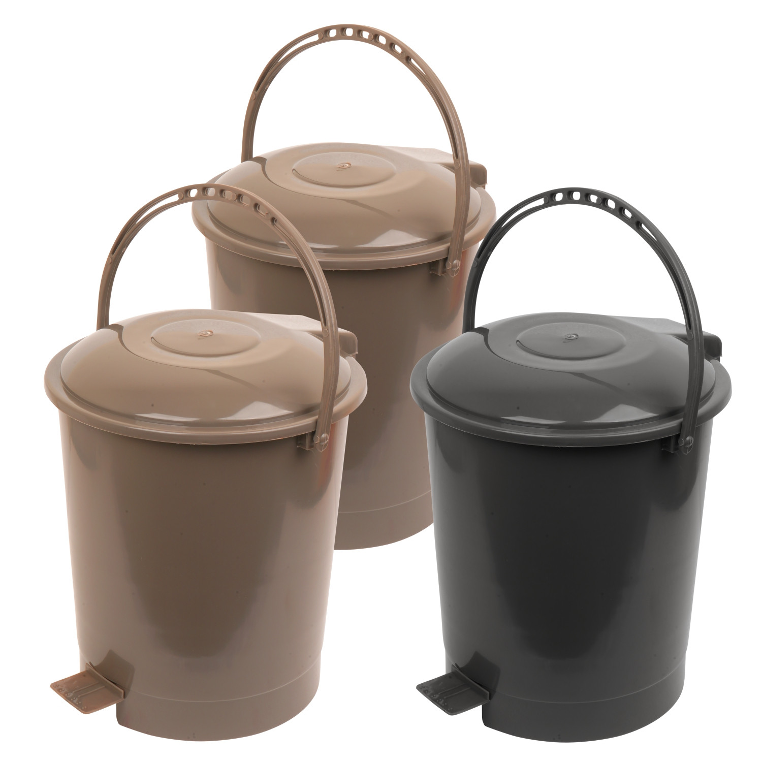 Kuber Industries Dustbin | Plastic Swinging Lid Dustbin | Pedal Dustbin with Lid | Dustbin for Kitchen | Wet & Dry Waste Pedal Dustbins | Trash Can | 10 LTR | Pack of 3 | Multi