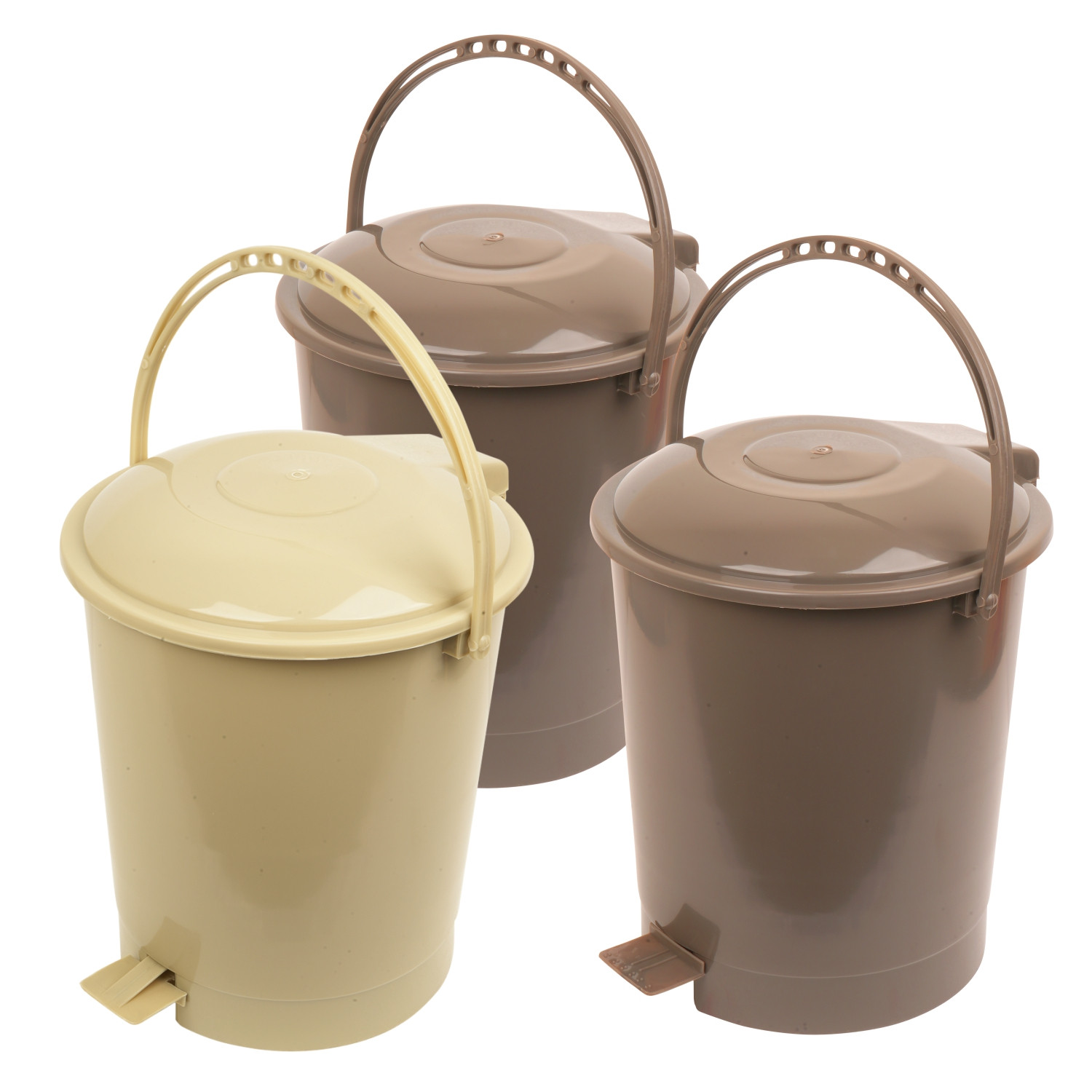 Kuber Industries Dustbin | Plastic Swinging Lid Dustbin | Pedal Dustbin with Lid | Dustbin for Kitchen | Wet & Dry Waste Pedal Dustbins | Trash Can | 10 LTR | Pack of 3 | Multi