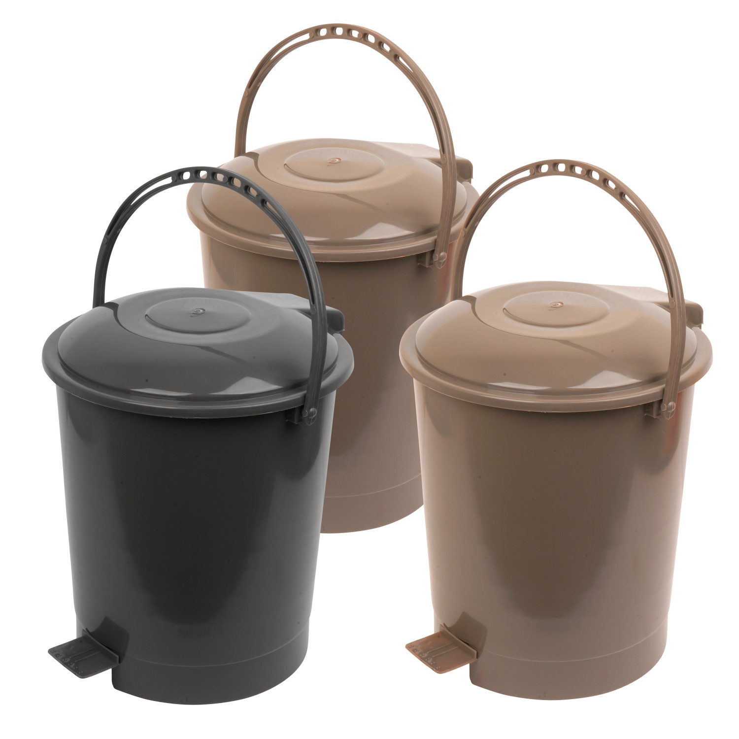 Kuber Industries Dustbin | Plastic Swinging Lid Dustbin | Pedal Dustbin with Lid | Dustbin for Kitchen | Wet & Dry Waste Pedal Dustbins | Trash Can | 10 LTR | Pack of 3 | Multi