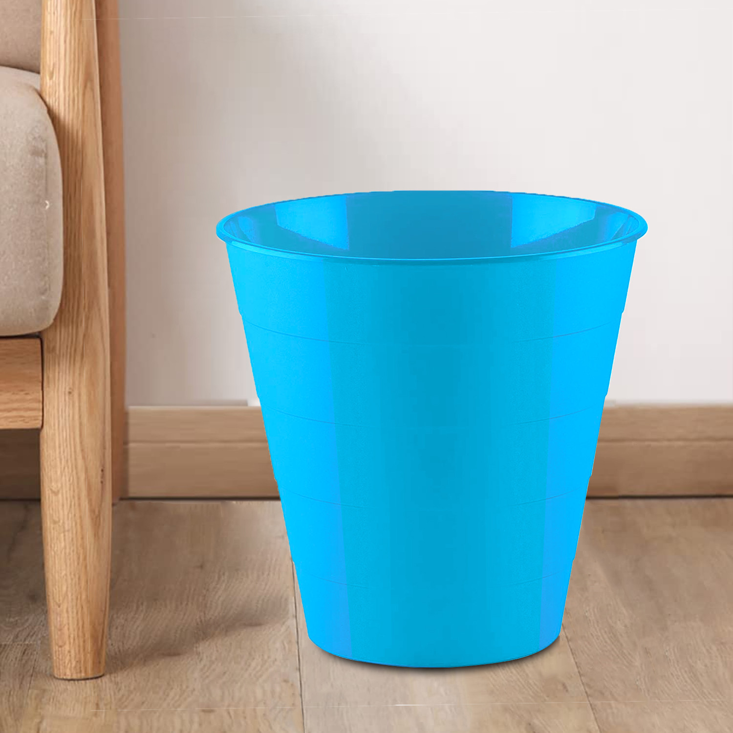 Kuber Industries Dustbin|Plastic Dustbin|Dustbin for Kitchen|Dustbin For Bedroom,Hall|Dustbin For office|8 Litre Dustbin (Sky Blue)