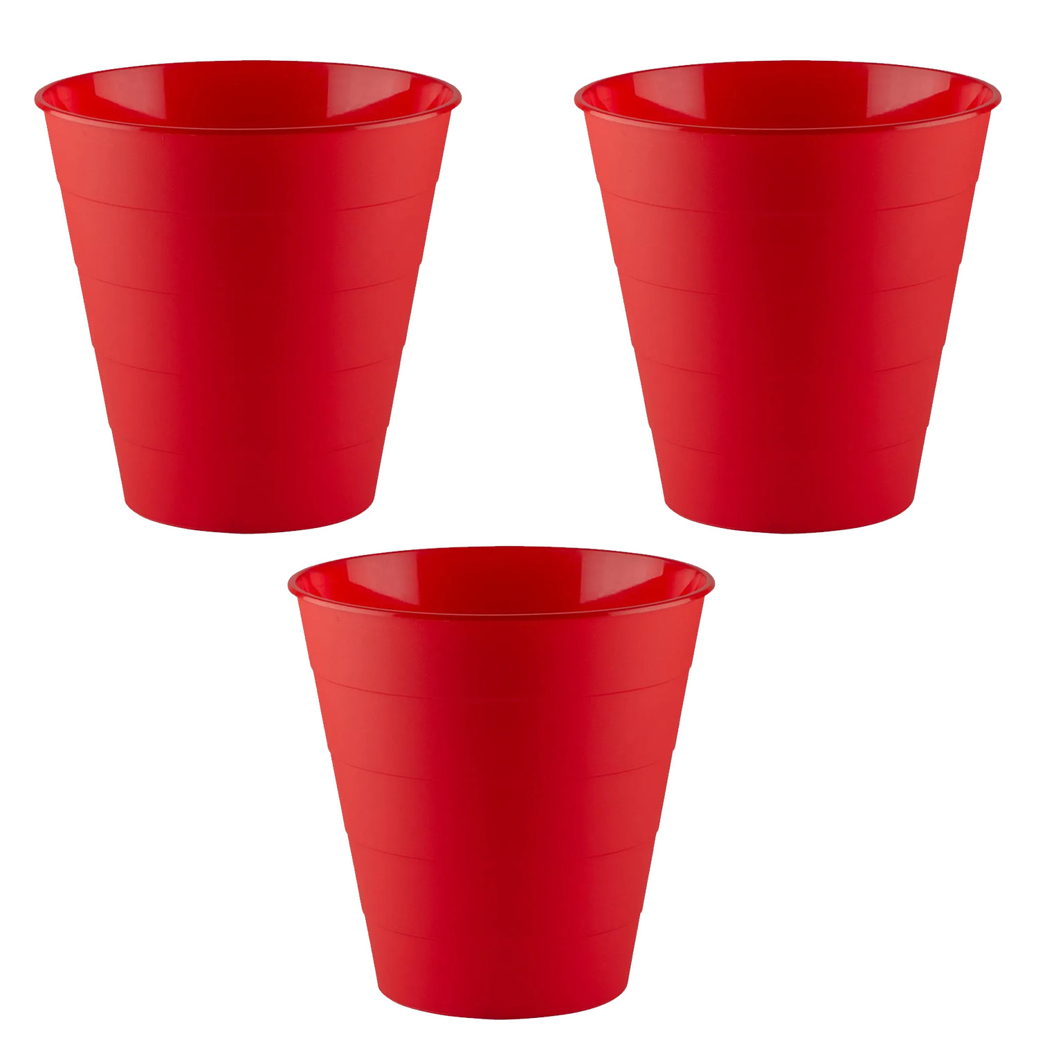 Kuber Industries Dustbin|Plastic Dustbin|Dustbins for Kitchen|Dustbin For Bedroom,Hall|Dustbin For office|8 Litre Dustbin (Red)