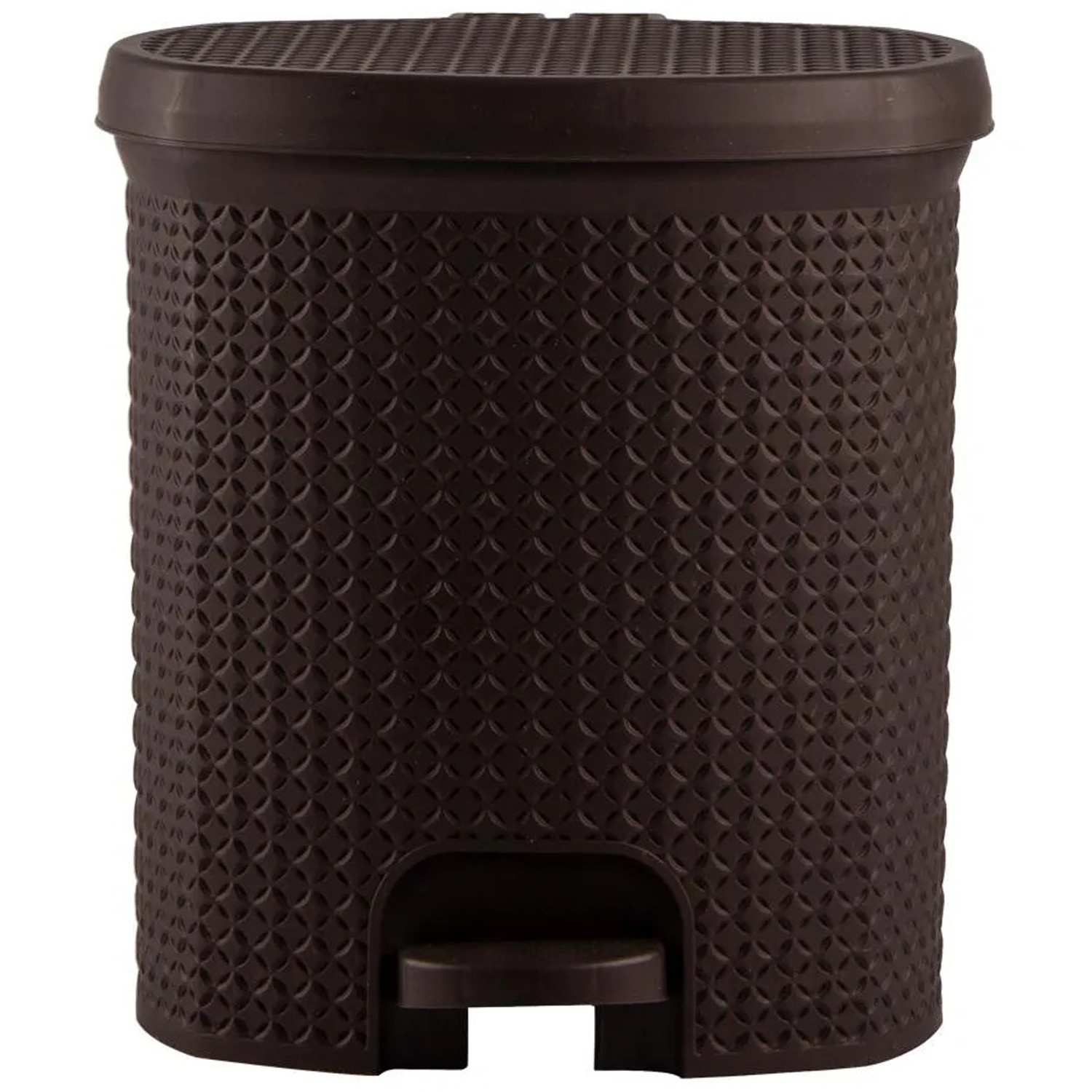 Kuber Industries Dustbin|Plastic Pedal Dustbin|Kitchen Inner Bucket Waste Paper Bin|Dustbin For Bedroom|Dustbin For office|12 Litre Dustbin (Brown)