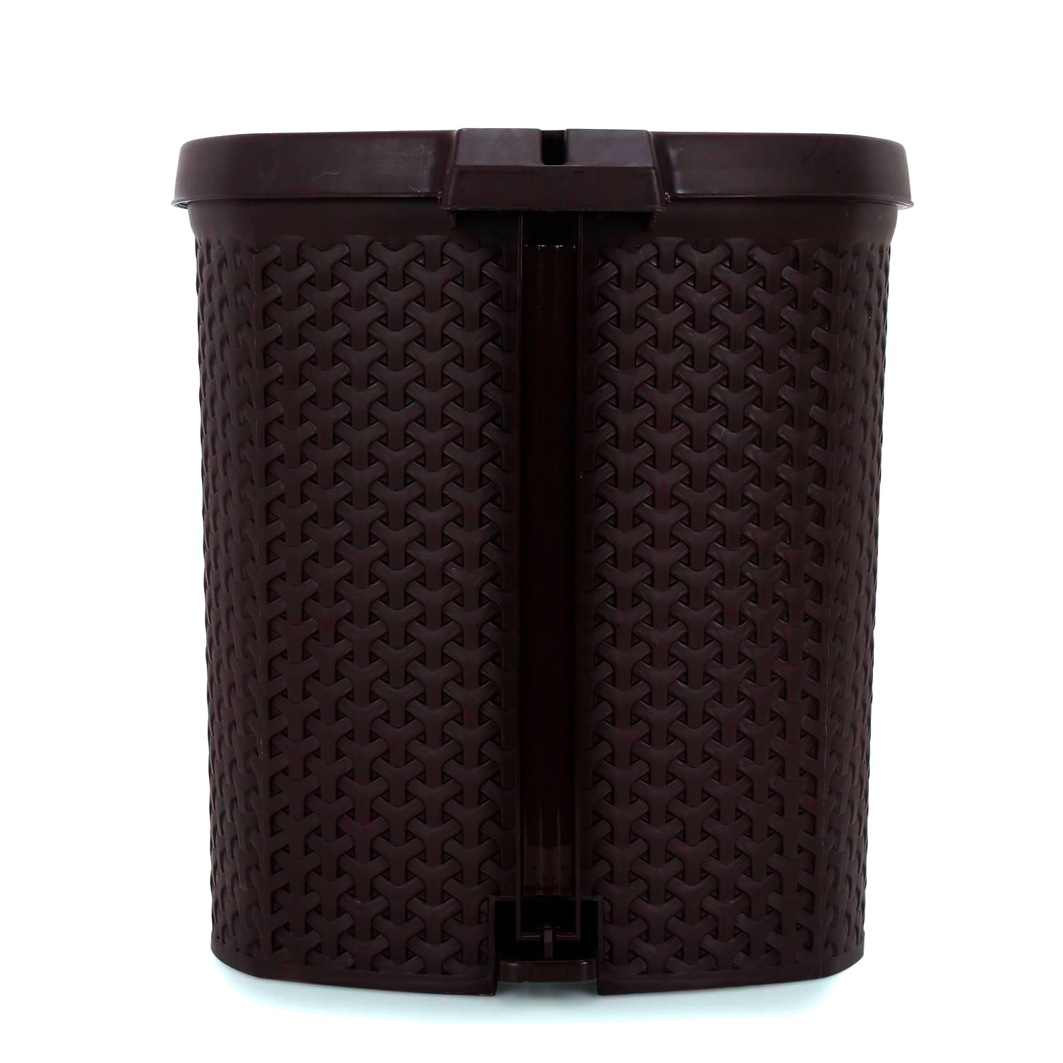 Kuber Industries Dustbin|Plastic Pedal Dustbin|Kitchen Inner Bucket Waste Paper Bin|Dustbin For Bedroom|Dustbin For office|12 Litre Dustbin (Brown)