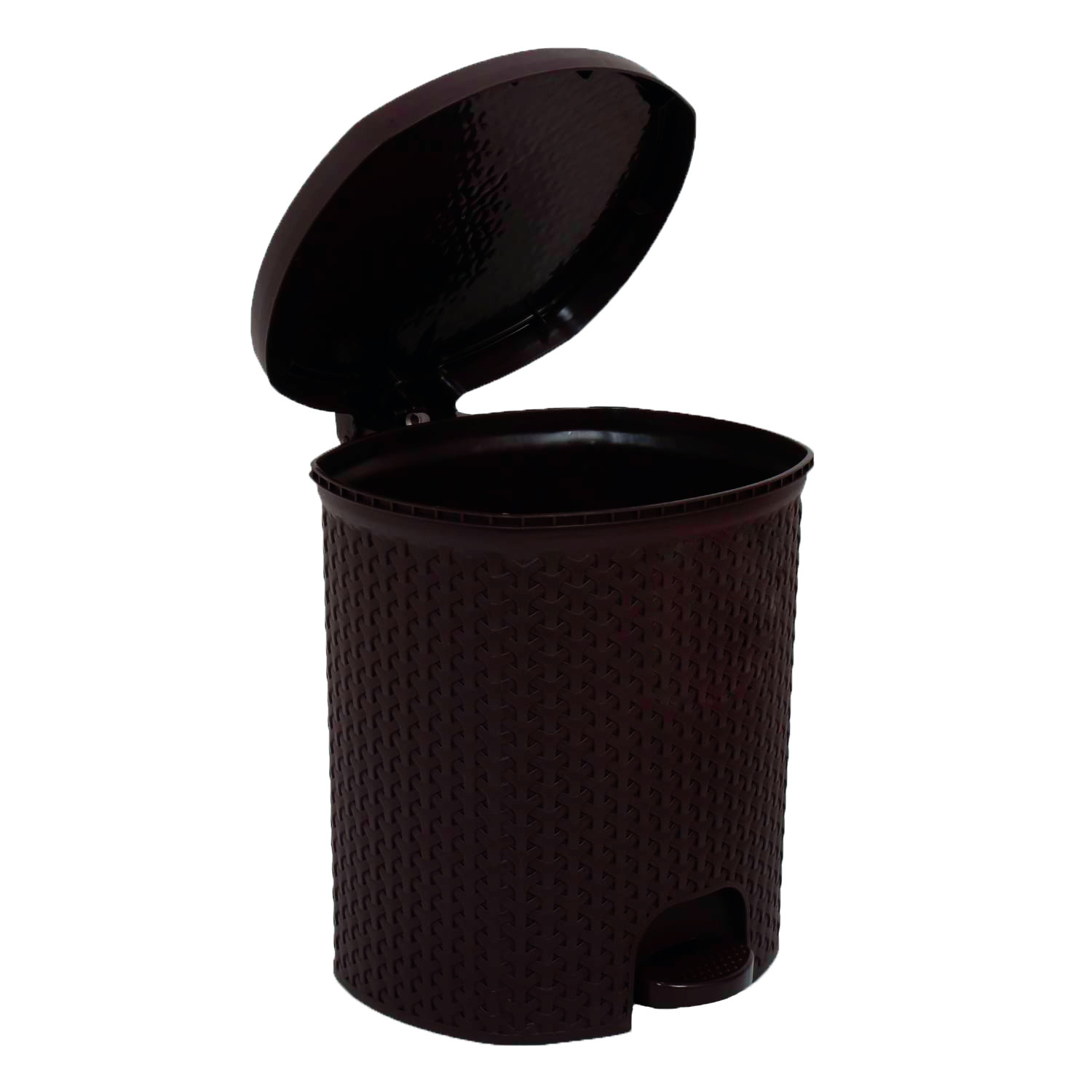 Kuber Industries Dustbin|Plastic Pedal Dustbin|Kitchen Inner Bucket Waste Paper Bin|Dustbin For Bedroom|Dustbin For office|12 Litre Dustbin (Brown)