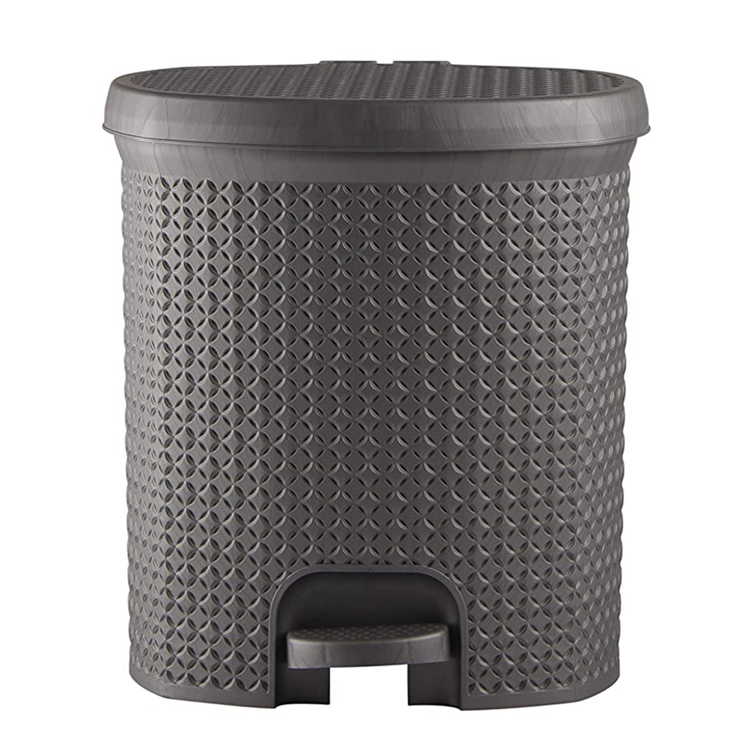 Kuber Industries Dustbin|Plastic Pedal Dustbin|Kitchen Inner Bucket Waste Paper Bin|Dustbin For Bedroom|Dustbin For office|12 Litre Dustbin (Grey)