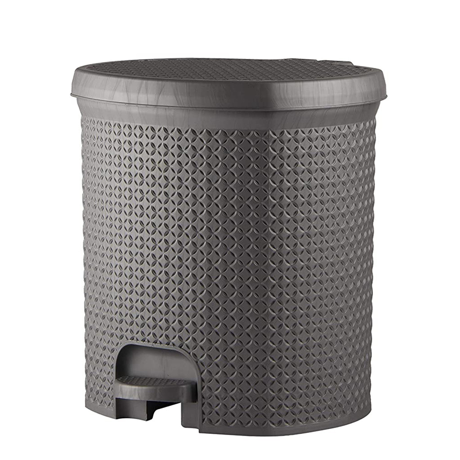 Kuber Industries Dustbin|Plastic Pedal Dustbin|Kitchen Inner Bucket Waste Paper Bin|Dustbin For Bedroom|Dustbin For office|12 Litre Dustbin (Grey)
