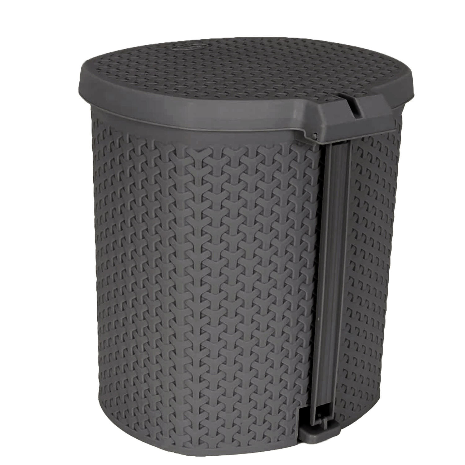 Kuber Industries Dustbin|Plastic Pedal Dustbin|Kitchen Inner Bucket Waste Paper Bin|Dustbin For Bedroom|Dustbin For office|12 Litre Dustbin (Grey)
