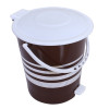 Kuber Industries Dustbin|Plastic Pedal Dustbin|Kitchen Inner Bucket Waste Paper Bin|Dustbin For Bedroom|Silver Layer 10 Litre Dustbin (Brown)