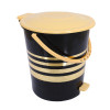 Kuber Industries Dustbin|Plastic Pedal Dustbin|Kitchen Inner Bucket Waste Paper Bin|Dustbin For Bedroom|Gold Layer 10 Litre Dustbin (Black)