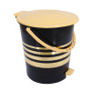 Kuber Industries Dustbin|Plastic Pedal Dustbin|Kitchen Inner Bucket Waste Paper Bin|Dustbin For Bedroom|Gold Layer 10 Litre Dustbin (Black)