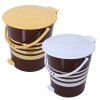 Kuber Industries Dustbin|Plastic Pedal Dustbin|Kitchen Inner Bucket Waste Paper Bin|Dustbin For Bedroom|Silver &amp; Gold Layer 10 Litre Dustbin|Pack of 2 (Brown)