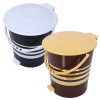 Kuber Industries Dustbin|Plastic Pedal Dustbin|Kitchen Inner Bucket Waste Paper Bin|Dustbin For Bedroom|Silver &amp; Gold Layer 10 Litre Dustbin|Pack of 2 (Black &amp; Brown)