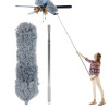 Duster | Duster for Household Cleaning | Ceiling Fan Duster | Spider Web Cleaner Stick | Fan Cleaning Brush with Long Rod | Microfiber Dusting Brush for Home | Gray