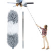 Duster | Duster for Household Cleaning | Ceiling Fan Duster | Spider Web Cleaner Stick | Fan Cleaning Brush with Long Rod | Microfiber Dusting Brush for Home | Gray & White