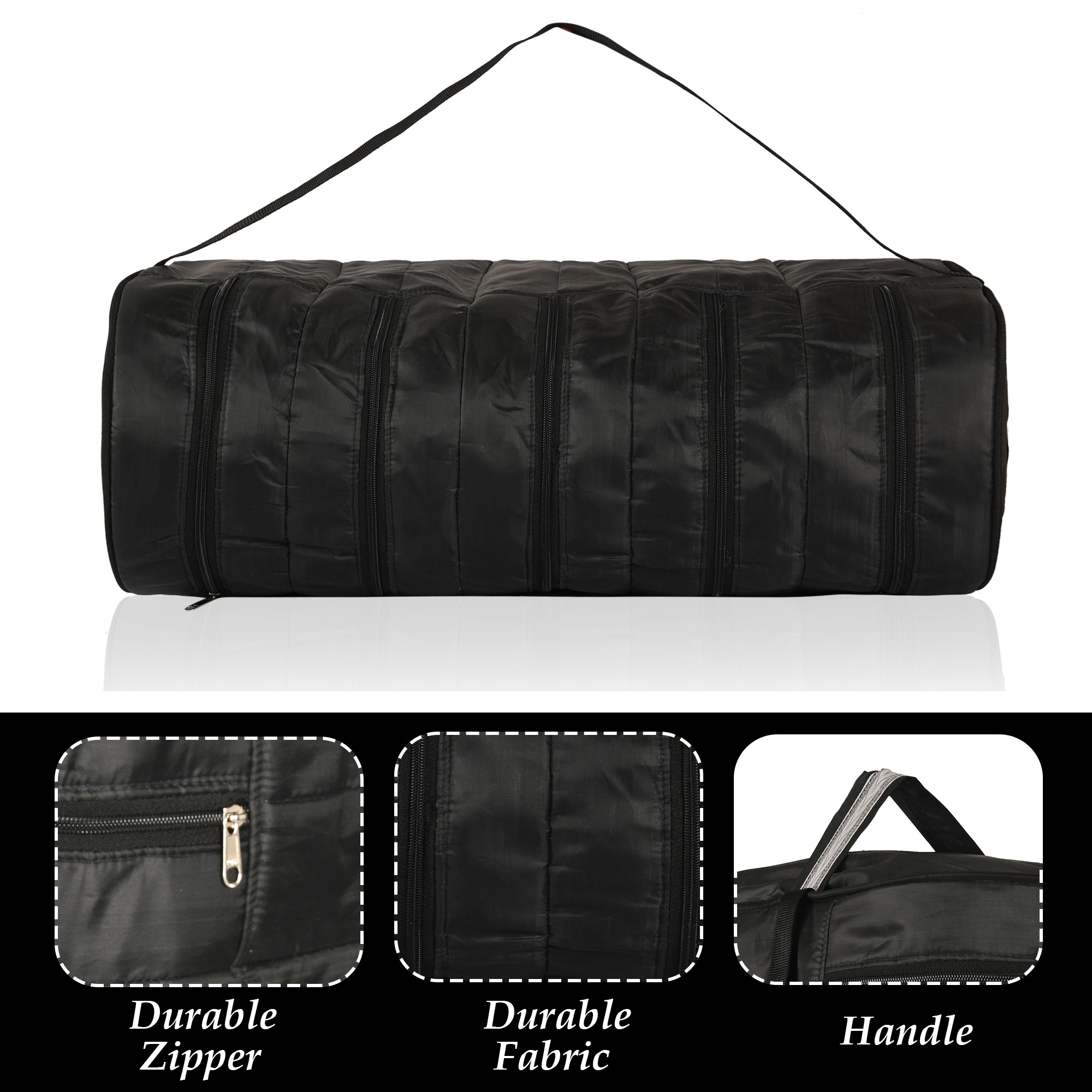 Kuber Industries Dustproof Dual-Compartment Shoes Packing Pouch  Space-Saving Footwear Packing Bags for Travelling  Shoe Cover for Storage  Shoe Bag for Travel  Plain Black