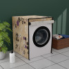 Dustproof Front Load Washing Machine Cover for IFB 6 Kg/6.5 Kg/7 Kg/7.5 Kg with Zip | Washing Machine Cover Front Load with Space for Wire/Pipe | Flower Design - Light Brown