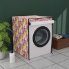 Dustproof Front Load Washing Machine Cover for IFB 6 Kg/6.5 Kg/7 Kg/7.5 Kg with Zip | Washing Machine Cover Front Load with Space for Wire/Pipe | Multi Flower- Red
