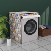 Dustproof Front Load Washing Machine Cover for IFB 6 Kg/6.5 Kg/7 Kg/7.5 Kg with Zip | Washing Machine Cover Front Load with Space for Wire/Pipe | Multi Flower- Blue