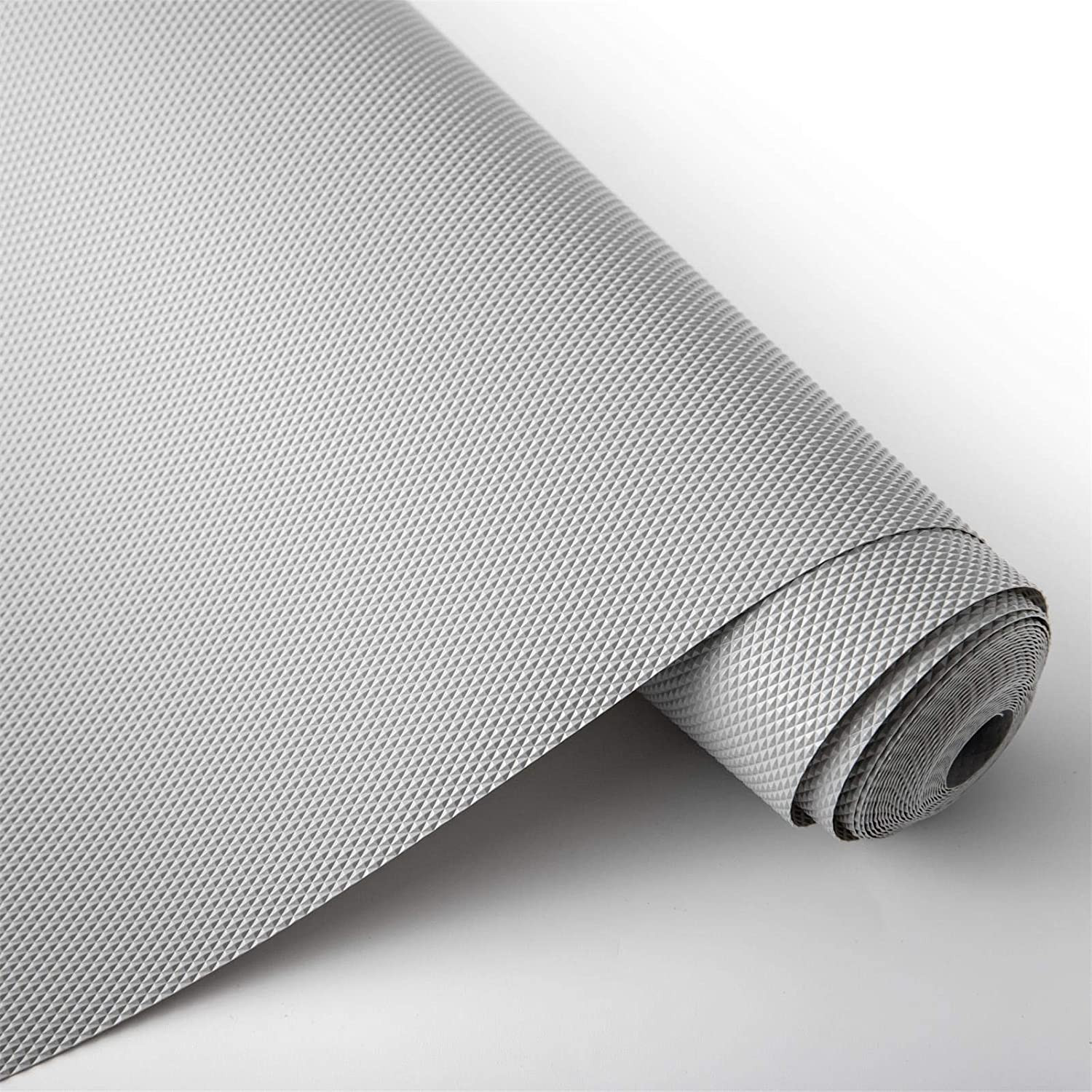 Kuber Industries Duty Diamond/Dots Shelf Liners, Non-Slip Drawer Liner Cabinet Pad Refrigerator Mat No Odor for Home and Kitchen-45X1000 cm (10 Mtr,Grey)-KUBMRT11933
